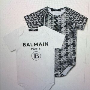 Balmain Paris Baby Bodysuit Set in Black and White, NWTs size 9 months